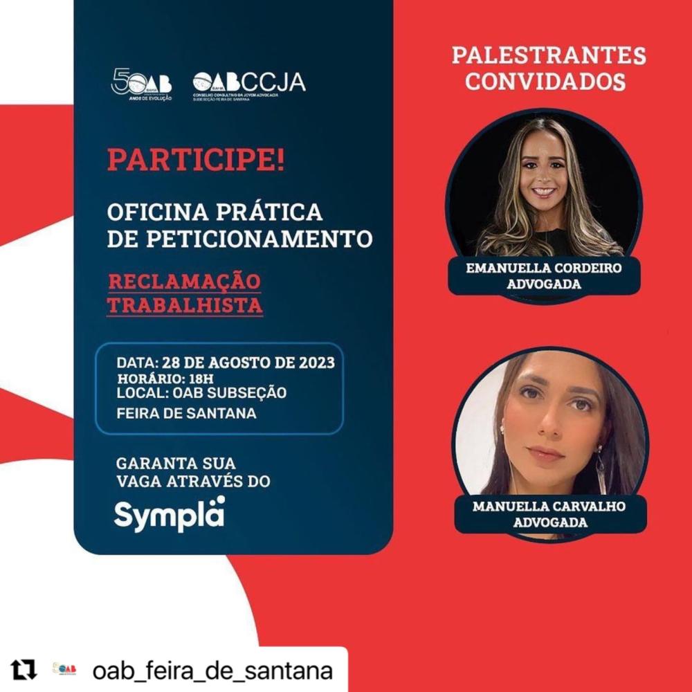 Chamada oficial para toda a jovem advocacia: Oficinas práticas de peticionamento