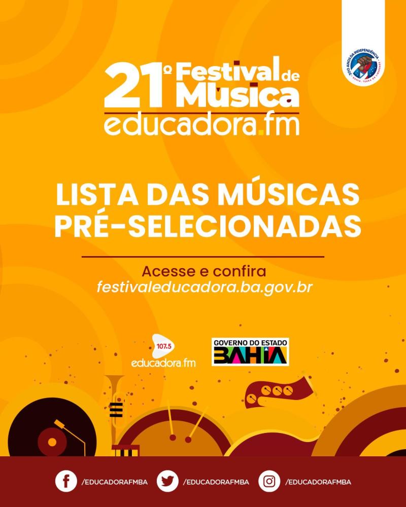 21º Festival de Música da Educadora FM divulga 50 músicas pré-selecionadas