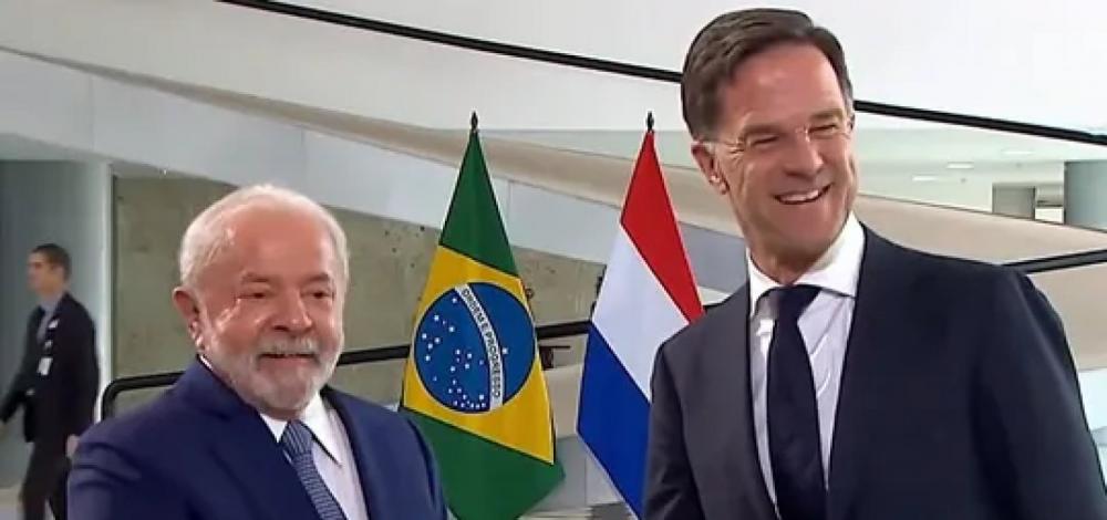 Lula se reúne com primeiro-ministro da Holanda, Mark Rutte, no Palácio do Planalto