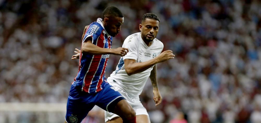 Bahia sofre gol nos acréscimos e empata com o Grêmio em 1º jogo das quartas da Copa do Brasil 