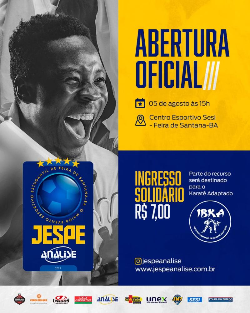 Neste sábado axcontece a abertura dos Jogos Esportivos Escolares (JESPEE) em Feira de Santana